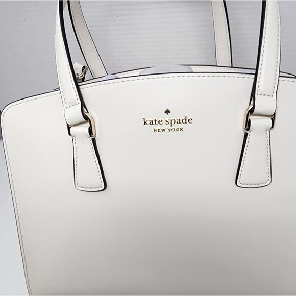 Kate Spade Ivory Off White Handbag Satchel Pebble Leather Purse Gold Trim NWT - Picture 11 of 13